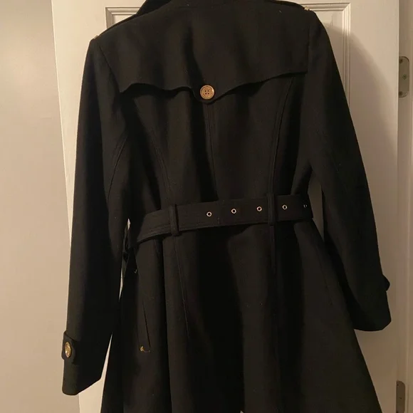 Michael Kors black wool belted coat - Picture 3 of 6